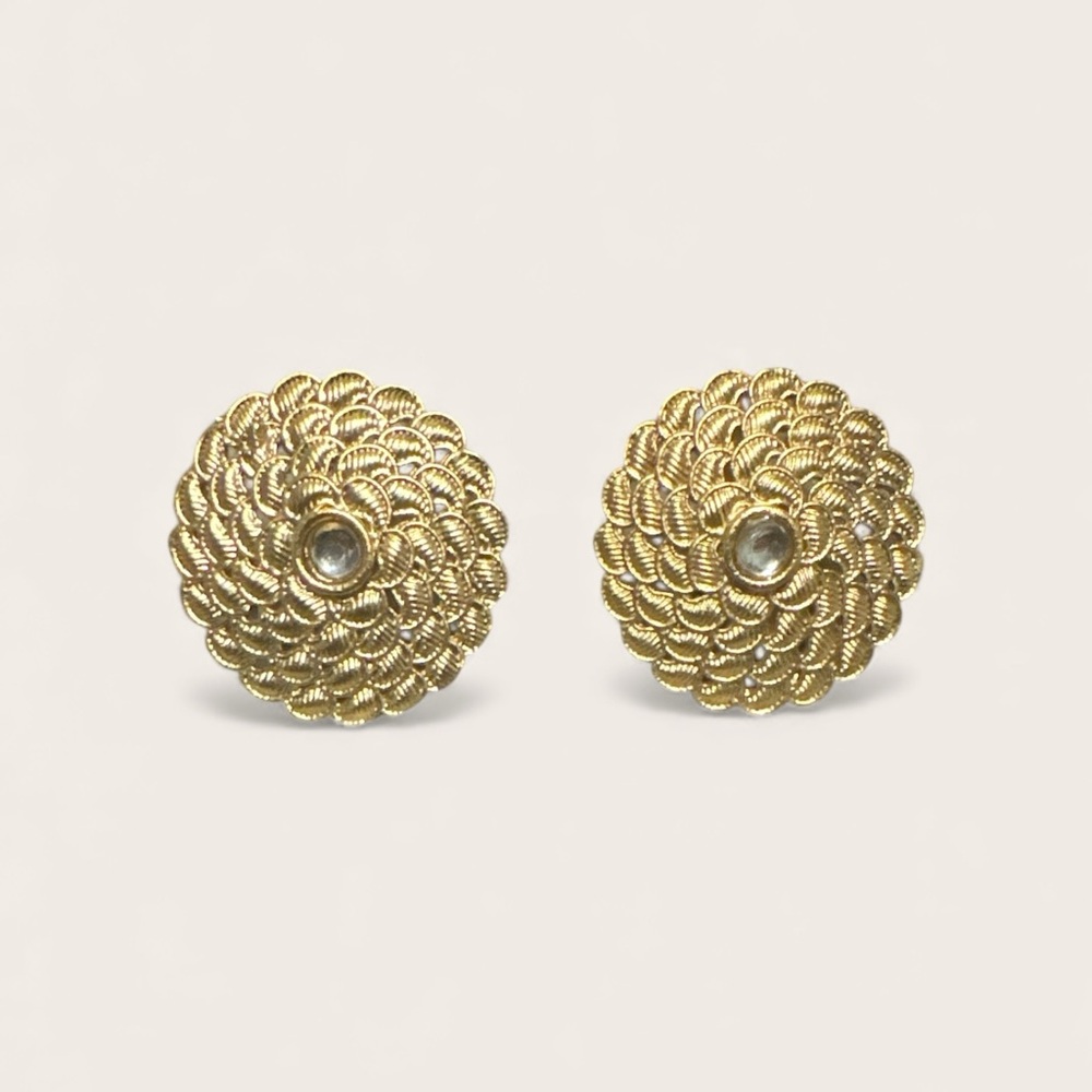 Elegant Gold Floral Earrings